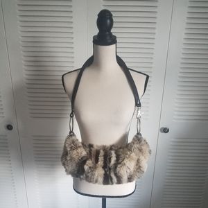 Vintage Faux Fur Boho-chic Shoulder Bag 70s Bag